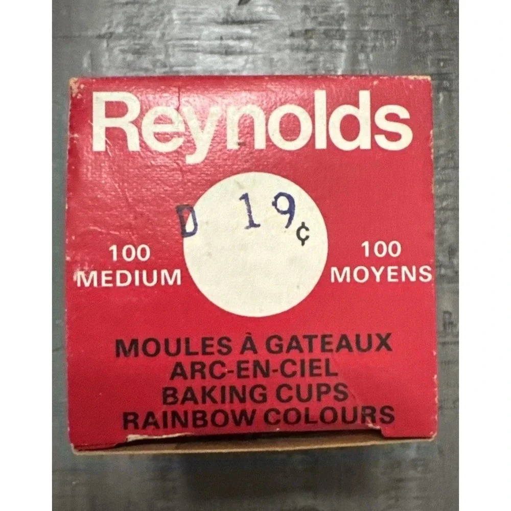 Vintage 80s Reynolds Baking Cups Rainbow Color Made in Canada Set Of Three Boxes